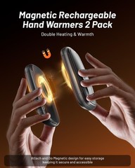 Hand Warmers Rechargeable 2 Pack, 3-Settings Small, Black