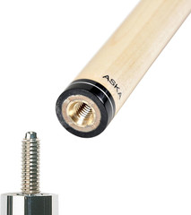 Extra Spare Shaft for Pool Cue Stick, Hard Brown Tip, White Ferrule. Canadian Ha