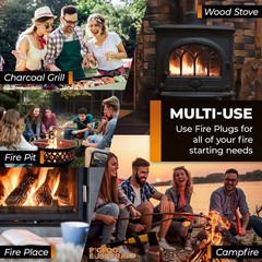 Non-Toxic Waterproof Fire Starters with 5+ Minute Burn for Emergencies, Survival