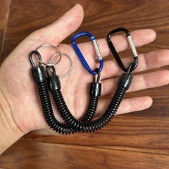 Retractable Spring Coil Spiral Stretch Chain Keychain Key Ring Set