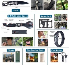 254 in 1 Survival Kit with First Aid Emergency Tools for Camping Hiking Travel