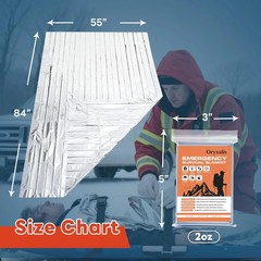 Emergency Mylar Thermal Blankets, 10-Pack Silver Space Blanket for Survival Kit,