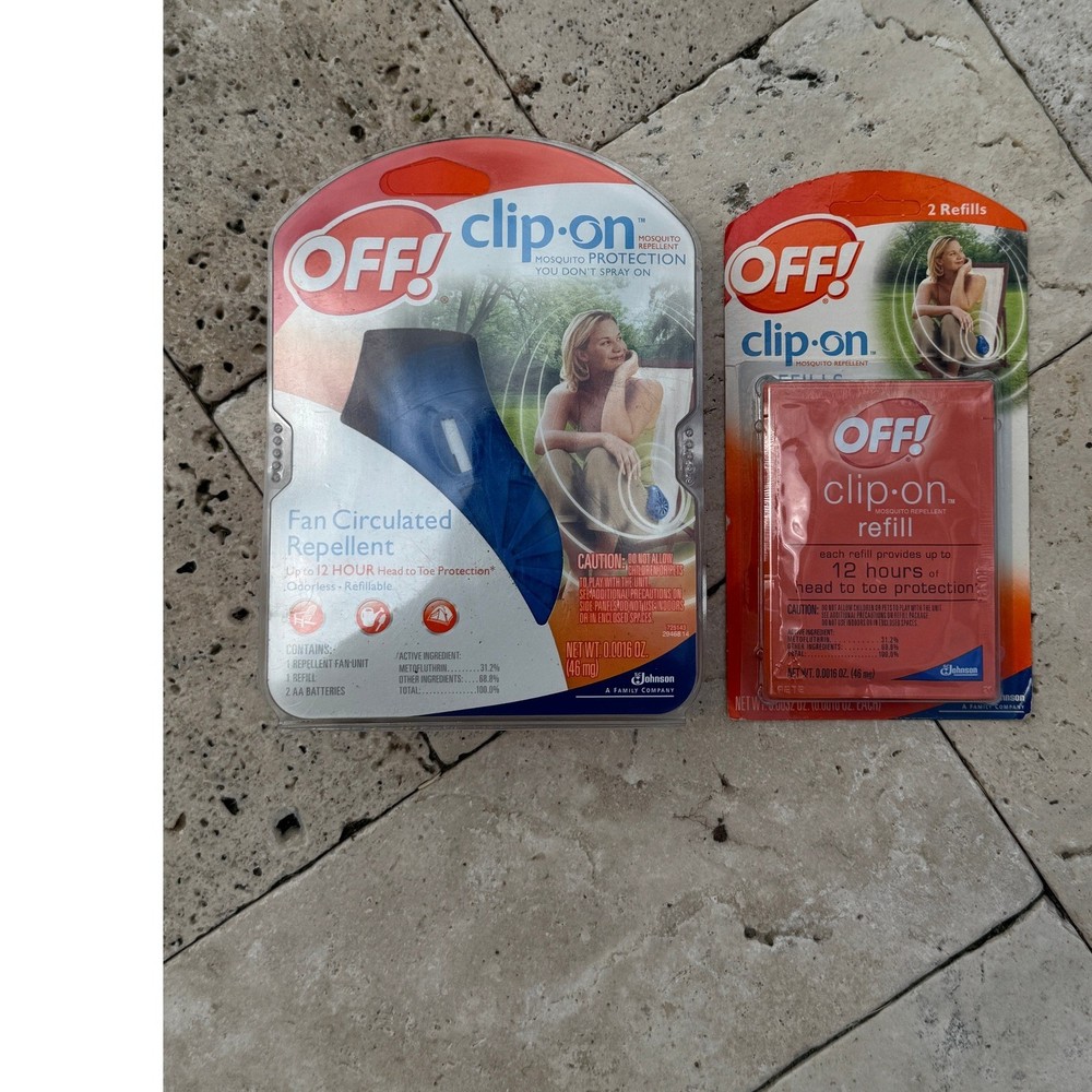 OFF! Clip On Mosquito Repellent Fan + 2 Refills, Up to 12 Hours Protection