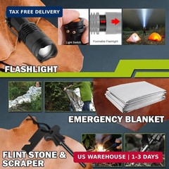 17-in-1 Survival Kit Emergency Gear Case for Camping Hiking Fishing Hunting