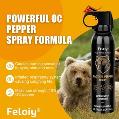 Feloiy 20Ft Bear Deterrent Repellent Spray 11Oz W/ 1 Pack Free Peper Spray 1/2oz
