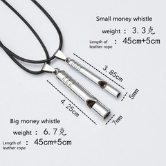 Titanium Emergency Whistle Loud Portable Keychain Necklace Whistle EDC Keyring f