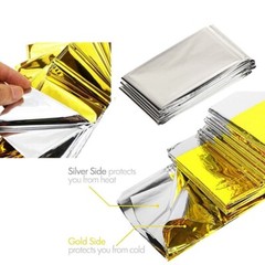 8Pc Medical Emergency Thermal Blanket Mylar Trauma Military Survival Safety Gold