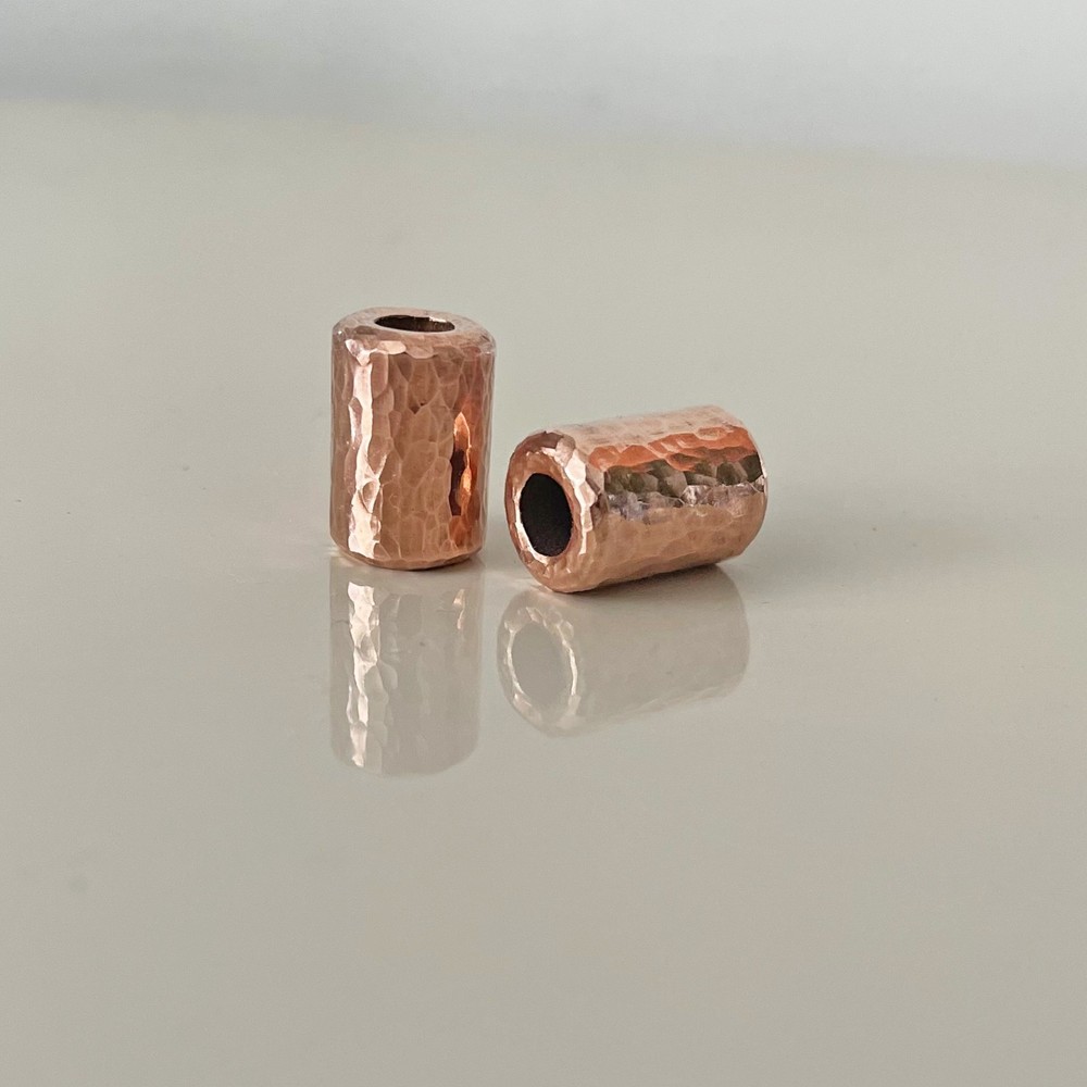 Paracord bead «Hand Hammered Bead» Copper lanyard iron knife bead-EDC bead