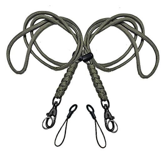 BSGB 2Pcs Paracord Lanyard Metal Hook Durable Survival 550 Cord Army Green