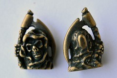 EDC Grim Reaper Brass Lanyard Bead Pendant Parachute Cord Knife Tool Zipper Pull