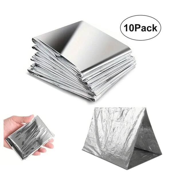 🎯 10 Pack Emergency Thermal Blanket Mylar Trauma First Aid Survival Silver