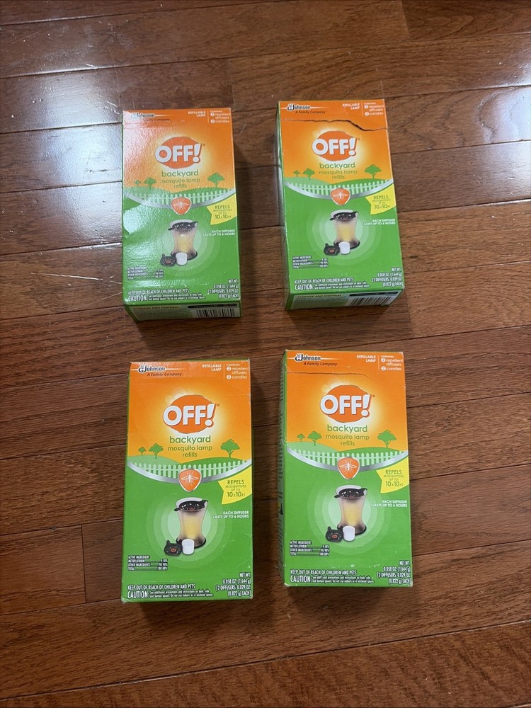 4 Off! Backyard Mosquito Lamp REFILLS ~ 2 Repellent Diffuser Candles per box