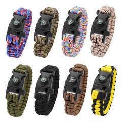 8 Pack Emergency Survival Bracelet with Whistle and Compass,Survival Kit,Wild…