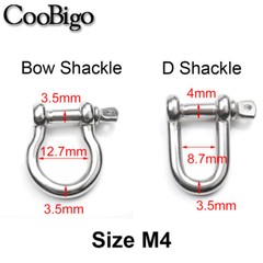 Stainless Steel D Bow Anchor Shackle Screw Pin Parachute 550 Paracord Bracelet