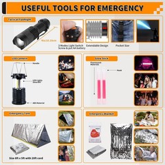 Ultimate Survival Kit 252 pcs – Emergency Gear & Mini First Aid for Home, Car, O