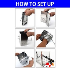 Portable Charcoal Chimney Starter Stainless Steel Mt18