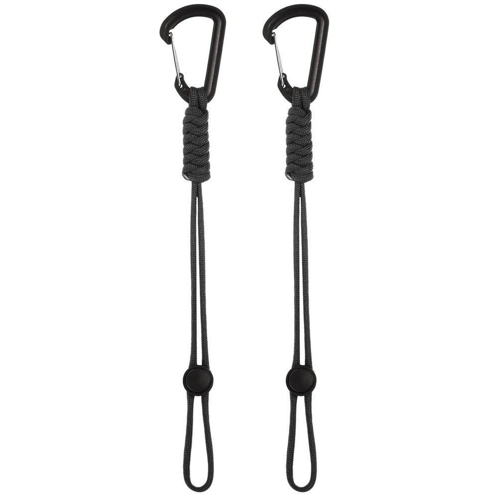 2-Pack Paracord Keychains with Clips 10 Inch [Black]