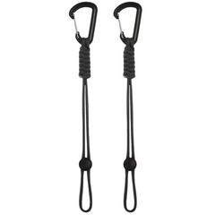 2-Pack Paracord Keychains with Clips 10 Inch [Black]