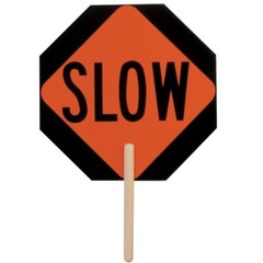 2 Pack Kishigo 5960 18″ Stop / Slow Sign 12″ Handle School Construction Safety
