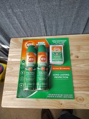 OFF Deep Woods Insect Repellent V Bug Spray 2 Cans of 9 Oz + 10 Towelettes