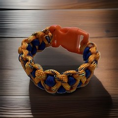 Orange/Blue Paracord Bracelet Adjustable 550lb 7-Strand Nylon w/ Orange Buckle