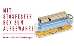 Two Hygienic Signal Whistles, Whistle in Silver and Gold with Keys…