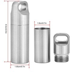 Pill Box Keychain, Waterproof Stainless Steel Pill Box for Camping &…