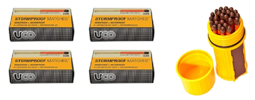 UCO Stormproof Match Kit (Yellow) Plus 4 Refill Packs of 25