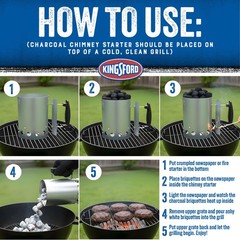 Compact Charcoal Chimney Starter for Grills and BBQs, Quick-Light Tools for G…