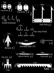 22-1 Fishing Hunting Hiking Bushcraft Survival Card Tool