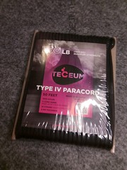 Paracord Type IV 750 lb Neon Black 50 ft – 4mm – 100% Nylon
