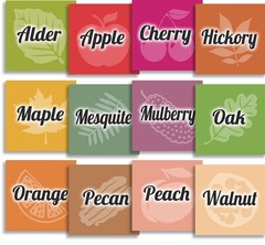 15 Pellet Smoker Hopper Magnets Wood Flavor Label 2” x 2” for BBQ Grill Grill…