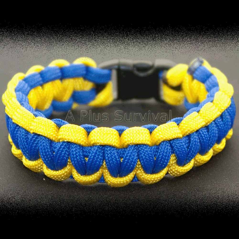 Ukraine Yellow & Royal Blue Paracord Emergency Survival Rope Bracelet – USA Made