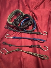 LARGE Survival Bracelet Military Grade Nylon Paracord Rope And Hook Bracelet LOT