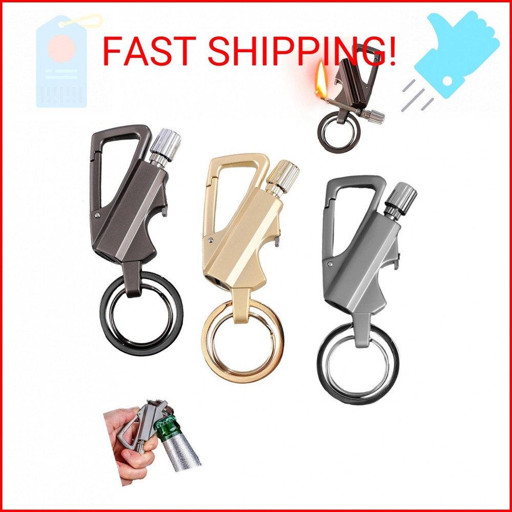 3 Permanent Match Infinity Lighter, 3-in-1 Keychain Bottle Opener Igniter, Reusa