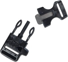 Paracord Planet 3/4 Inch Buckle Whistle Fire Starter Flint Rod Outdoor Survival