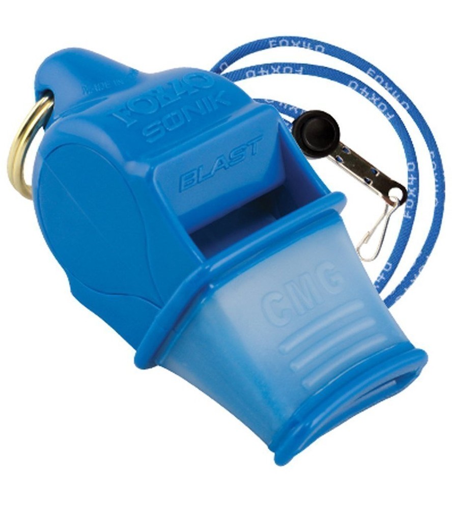 Fox 40 Sonik Blast CMG Pealess Safety Whistle, 120+ dB, Blue – 9203-0508