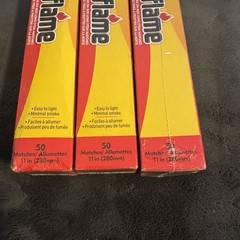 Qty (3) – Duraflame Long Stem Matches – 50 x 3 Boxes – 11″ Inches Strike on Box