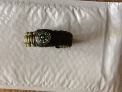 Army Green Paracord Compass Bracelet,Whistle Buckle