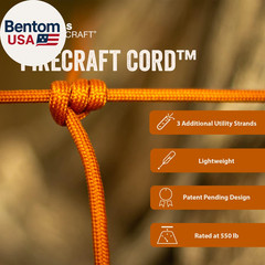 Firecraft Cord – Utility Paracord Survival Rope, Parachute Cord for Survival Gea