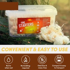 Fire Starter Rolls, 50 Pack Natural Fire Starters for Campfires, Fireplace, W…