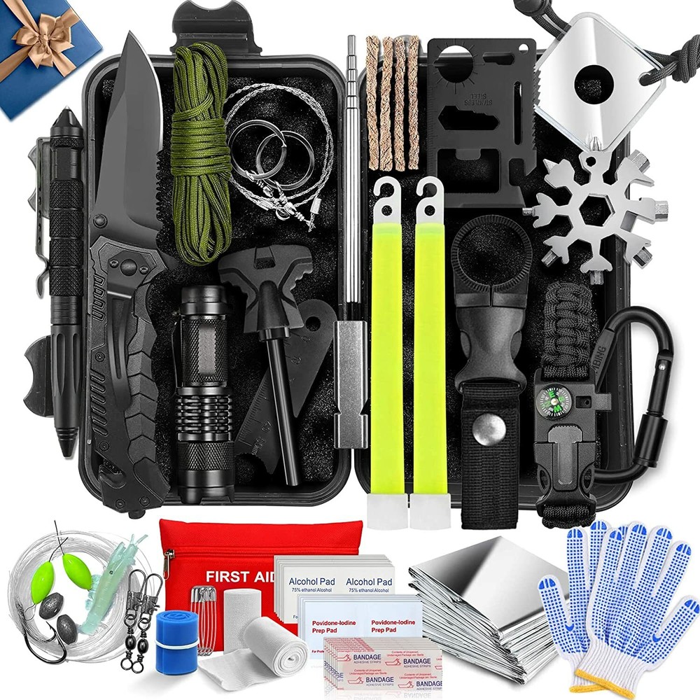 30 in 1 Survival Emergency Kit and Survival Gear,Camping Accessories Gifts for B