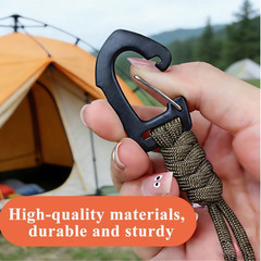 Paracord Keychain Carabiner, Lanyard Paracord Carabiner with Strap Backpack Buck