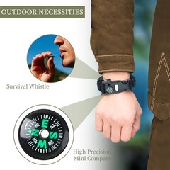 Survival Bracelets 4-Pack |SURVIVAL KIT 5-in-1 Paracord Bracelet Set with Fire S