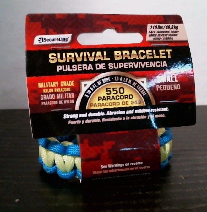 Secure Line NPCB550BLGS Survival Bracelet, Small Blue/Green, FREE SHIP