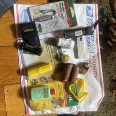 Lot Camping,Car,Hiking,compass, firestarter, snake bite mosquito Knife Light CL2