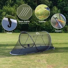 Pop-Up Mosquito Net Tent Folding Mosquito Net Zipper Double Door Netting Tent