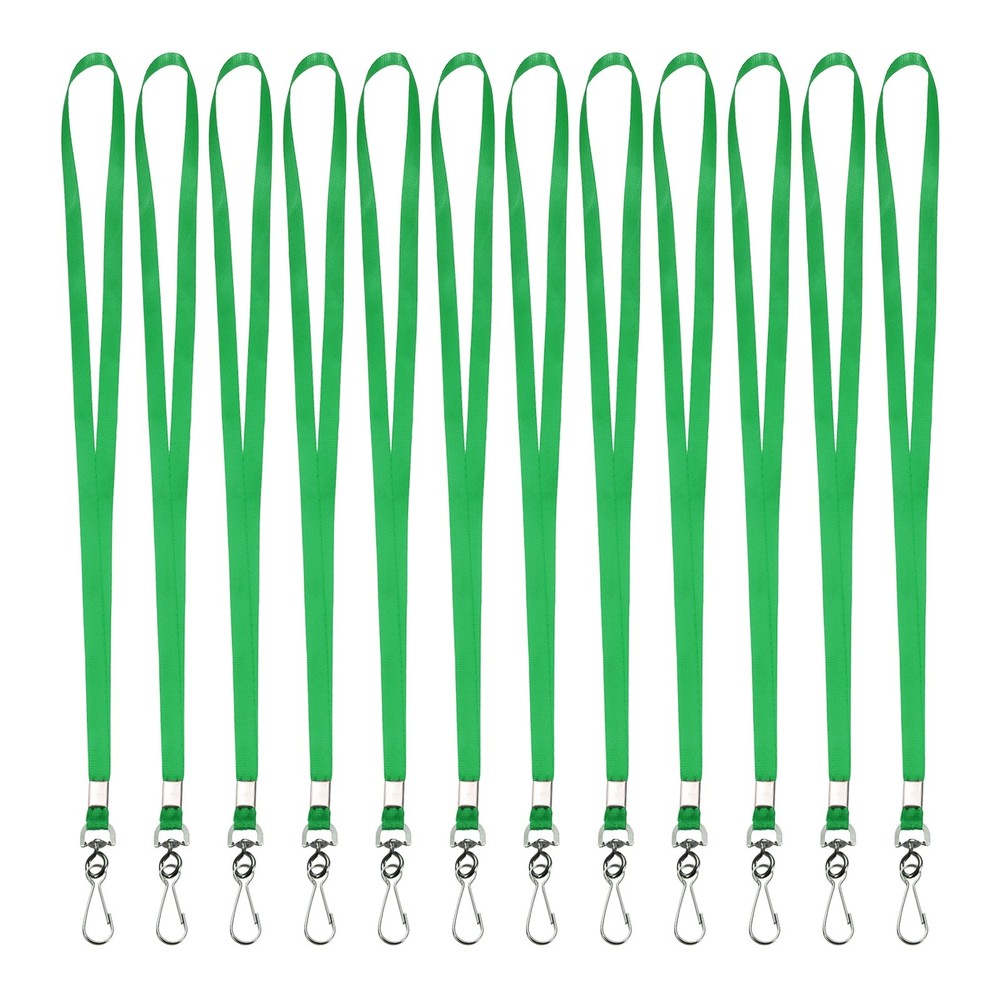 25Pcs 17.3″ Nylon Flat Lanyard with Clasp for Keys, Green
