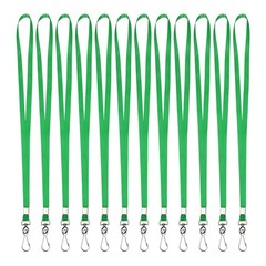25Pcs 17.3″ Nylon Flat Lanyard with Clasp for Keys, Green