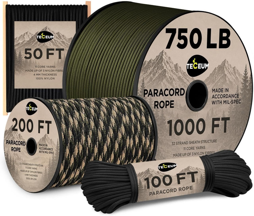 5/32″ Paracord Rope 1000 – 1000Ft / 200Ft / 100Ft / 50Ft – Tactical Parachute Co